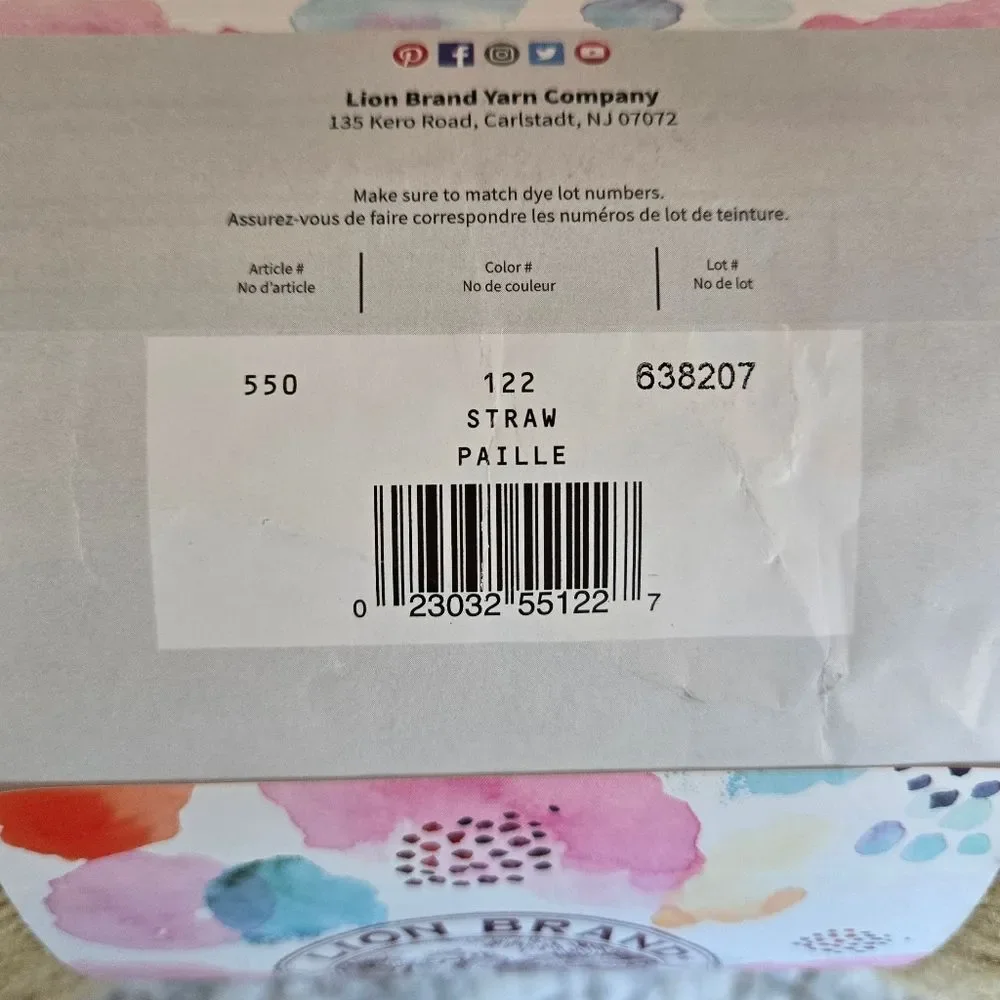 Lion Brand Pound of Love Yarn 2 Skeins Color:STRAW (TAN)16 OZ EA 2040 YDS TOTAL
